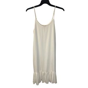 Davi & Dani Ruffle Hem Slip Dress‎ Casual Comfy Loungewear White M